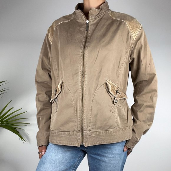 Columbia Jackets & Blazers - Vintage Y2K Gorpcore Tan Corduroy Lightweight Women's Columbia Jacket / Size: XL